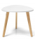 Beistelltisch, 63cm (H), 63x85cm (HxB) (BxT), dreieckig abgerundet, weiß / eiche