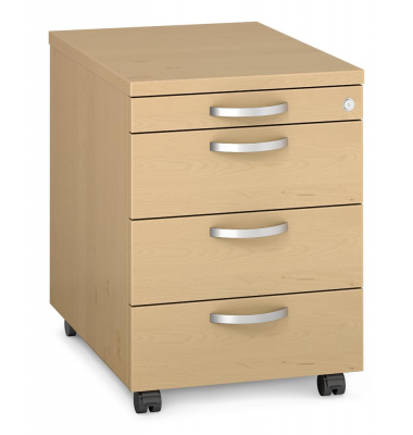Rollcontainer 290487, buche, 4 Schubladen, Holz, abschlie&szlig;bar