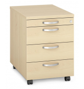 Rollcontainer 290488, ahorn, 4 Schubladen, Holz, abschlie&szlig;bar