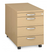 Rollcontainer 290497, buche, 4 Schubladen, Holz, abschlie&szlig;bar