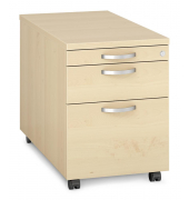Rollcontainer 290503, ahorn, 3 Schubladen, Holz, abschlie&szlig;bar