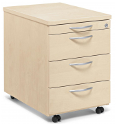 Rollcontainer 290666, ahorn, 4 Schubladen, Holz, abschlie&szlig;bar