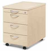 Rollcontainer 290674, ahorn, 4 Schubladen, Holz, abschlie&szlig;bar