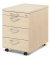Rollcontainer 290674, ahorn, 4 Schubladen, Holz, abschlie&szlig;bar