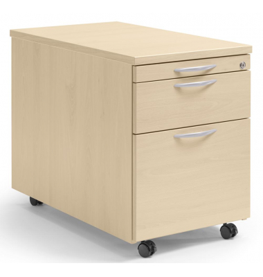 Rollcontainer 290678, ahorn, 3 Schubladen, Holz, abschlie&szlig;bar