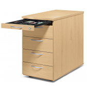 Standcontainer 290690, buche, 5 Schubladen, Holz, abschlie&szlig;bar
