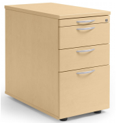 Standcontainer 290694, buche, 3 Schubladen, Holz, abschlie&szlig;bar