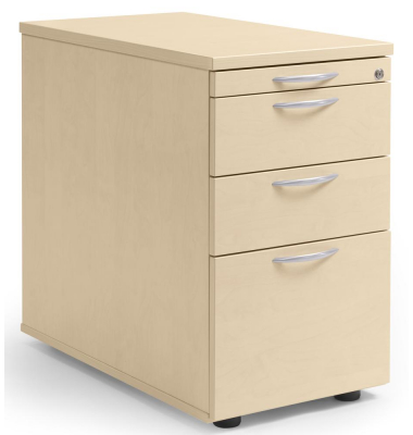 Standcontainer 290695, ahorn, 3 Schubladen, Holz, abschlie&szlig;bar