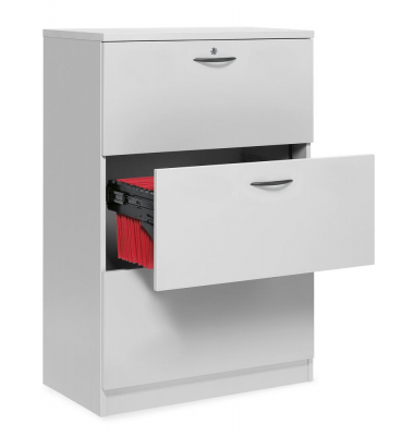 H&auml;ngeregistraturschrank 291547 MULTI M, lichtgrau, 3 Schubladen, 2-bahnig