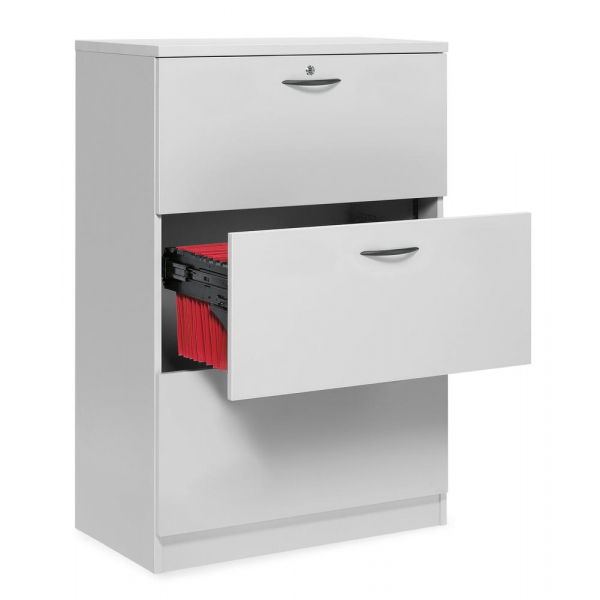 Deskin Hängeregistraturschrank 291547 MULTI M, lichtgrau, 3 Schubladen, 2-bahnig 4251797812246 Deskin