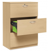 H&auml;ngeregistraturschrank 291548 MULTI M, buche, 3 Schubladen, 2-bahnig