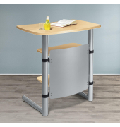 Stehpult, manuell höhenverstellbar 120cm (H), 83x56cm (BxT), rechteckig, buche / silber