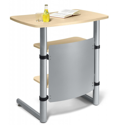 Stehpult, manuell höhenverstellbar 120cm (H), 83x56cm (BxT), rechteckig, ahorn / silber