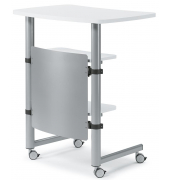 Stehpult, manuell höhenverstellbar 120cm (H), 83x56cm (BxT), rechteckig, weiß / silber