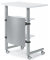 Stehpult, manuell höhenverstellbar 120cm (H), 83x56cm (BxT), rechteckig, weiß / silber