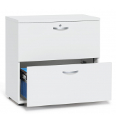 H&auml;ngeregistraturschrank 268345 MULTI M pro, wei&szlig;, 2 Schubladen, 2-bahnig