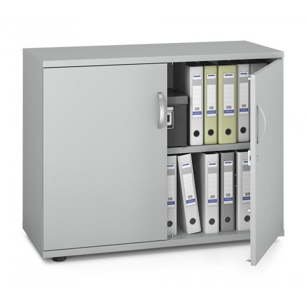 4251797850330 - Flügeltürenschrank MULTI M pro 278061 abschließbar 2 OH lichtgrau 100x78x42cm (BxHxT) 4251797850330 Deskin