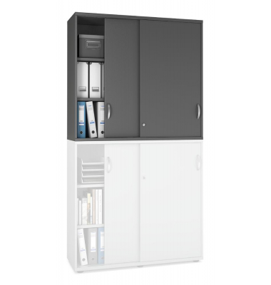Aufsatzschrank MULTI M pro 333275, abschlie&szlig;bar, 2x3 OH, anthrazit, 120x111x42cm (BxHxT)