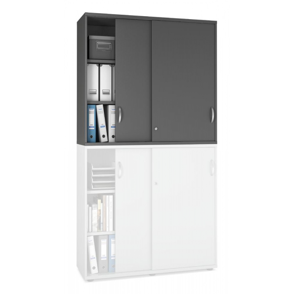 Deskin Aufsatzschrank MULTI M pro 333275, abschließbar, 2x3 OH, anthrazit, 120x111x42cm (BxHxT)  Deskin