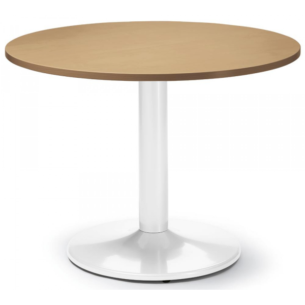 4255704307597 - Konferenztisch MODUL 735cm (H) 100x100cm (BxT) 5 Personen rund nussbaum   weiß 4255704307597 Deskin