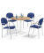 Konferenztisch 295369, 73,5cm (H), 100x100cm (BxT), 5 Personen, rund, nussbaum / weiß