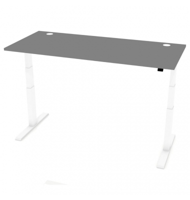 Sitz-Steh-Schreibtisch Comfort EVO, elektrisch höhenverstellbar, 64-130cm (H), 200x80cm (BxT), rechteckig, anthrazit / weiß