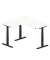 Sitz-Steh-Schreibtisch Jumbo Multi M, elektrisch höhenverstellbar, 65-130cm (H), 180x160cm (BxT), L-Form, weiß / schwarz