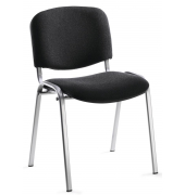 Besucherstuhl ISO, anthrazit-meliert / chrom, ohne Armlehnen, 4-Fu&szlig;-Gestell