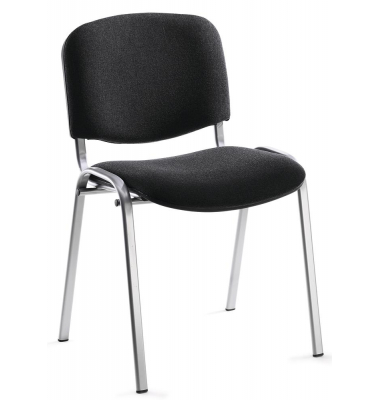 Besucherstuhl ISO, anthrazit-meliert / chrom, ohne Armlehnen, 4-Fu&szlig;-Gestell