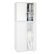 Aufsatzschrank MULTI M pro 294444, abschlie&szlig;bar, 2 OH, wei&szlig;, 80x75x42cm (BxHxT)