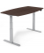 Sitz-Steh-Besprechungstisch, elektrisch h&ouml;henverstellbar 64-130cm (H), 200x100cm (BxT), 8 Personen, Tonnenform, nussbaum dunkel 