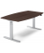 Sitz-Steh-Besprechungstisch, elektrisch h&ouml;henverstellbar 64-130cm (H), 200x100cm (BxT), 8 Personen, Tonnenform, nussbaum dunkel 