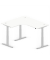 Sitz-Steh-Schreibtisch Jumbo Multi M, elektrisch h&ouml;henverstellbar, 65-130cm (H), 180x160cm (BxT), L-Form, wei&szlig; / silber