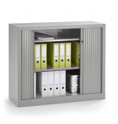 Rollladenschrank 331002, abschlie&szlig;bar, 2 OH, alusilber, 100x100x43cm (BxHxT)