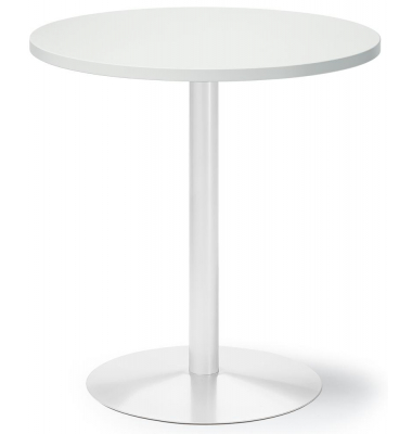 Konferenztisch 295358, 72cm (H), 70x70cm (BxT), 3 Personen, rund, weiß / weiß