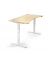Sitz-Steh-Schreibtisch Cockpit MULTI M, elektrisch höhenverstellbar, 65-130cm (H), 200x90cm (BxT), Cockpitform, ahorn / weiß
