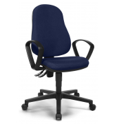 B&uuml;rostuhl COMFORT P, blau / schwarz, mit Armlehnen, bis 110kg, ohne Kopfst&uuml;tze
