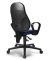 B&uuml;rostuhl COMFORT P, blau / schwarz, mit Armlehnen, bis 110kg, ohne Kopfst&uuml;tze