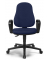 B&uuml;rostuhl COMFORT P, blau / schwarz, mit Armlehnen, bis 110kg, ohne Kopfst&uuml;tze