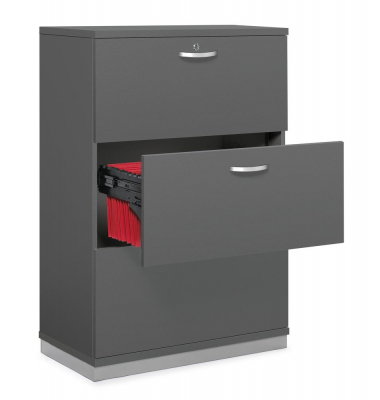 H&auml;ngeregistraturschrank 333377 MULTI M pro, anthrazit, 3 Schubladen, 2-bahnig