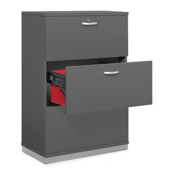 Deskin Hängeregistraturschrank 333377 MULTI M pro, anthrazit, 3 Schubladen, 2-bahnig  Deskin