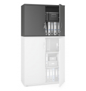 Aufsatzschrank MULTI M pro 333167, abschlie&szlig;bar, 2 OH, anthrazit, 100x75x42cm (BxHxT)
