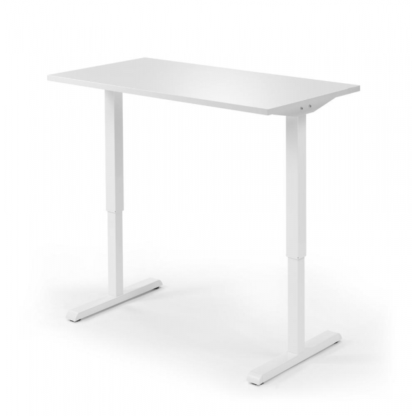 4255704308242 - Sitz-Steh-Schreibtisch 330465 elektrisch höhenverstellbar 65-130cm (H) 120x65cm (BxT) rechteckig weiß   weiß 4255704308242 