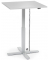 Sitz-Steh-Schreibtisch MODUL Monosäule, elektrisch höhenverstellbar, 71,5-120,5cm (H), 80x80cm (BxT), quadratisch, lichtgrau / s