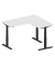 Sitz-Steh-Schreibtisch Jumbo Multi M, elektrisch höhenverstellbar, 65-130cm (H), 180x160cm (BxT), L-Form, lichtgrau / schwarz