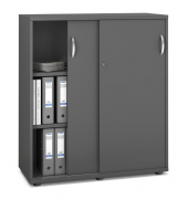 Schiebet&uuml;renschrank MULTI M pro 333255, abschlie&szlig;bar, 2x3 OH, anthrazit, 100x114x42cm (BxHxT)