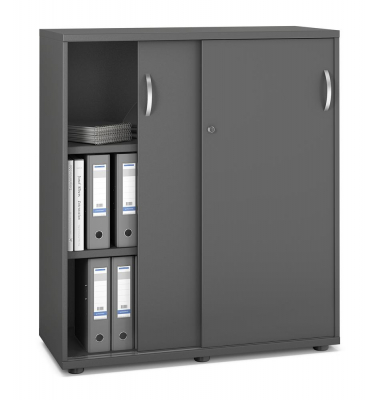 Schiebet&uuml;renschrank MULTI M pro 333255, abschlie&szlig;bar, 2x3 OH, anthrazit, 100x114x42cm (BxHxT)