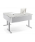 Sitz-Steh-Schreibtisch Jumbo Multi M Pro, elektrisch höhenverstellbar, 65-130cm (H), 180x160cm (BxT), L-Form, lichtgrau / silber