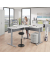 Sitz-Steh-Schreibtisch Jumbo Multi M, elektrisch h&ouml;henverstellbar, 65-130cm (H), 180x160cm (BxT), L-Form, lichtgrau / silber