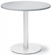 Konferenztisch MODUL, 73,5cm (H), 80x80cm (BxT), 4 Personen, rund, lichtgrau / wei&szlig;